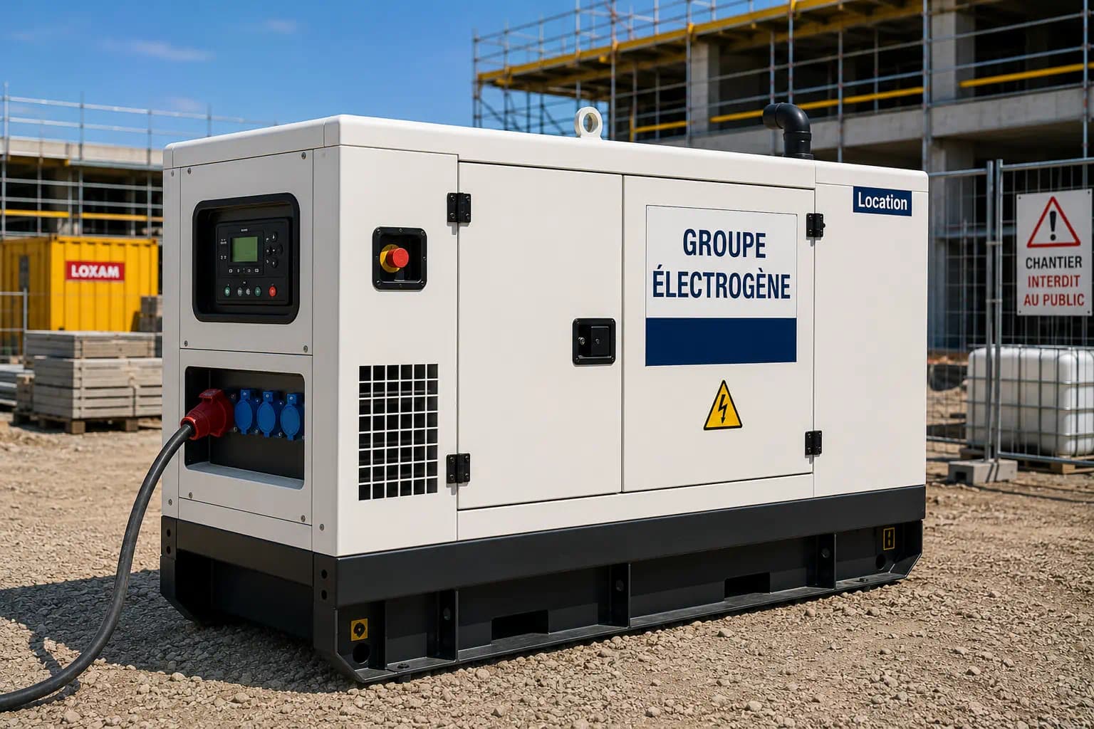 Location de matériel d'énergie chantier pour professionnels du BTP