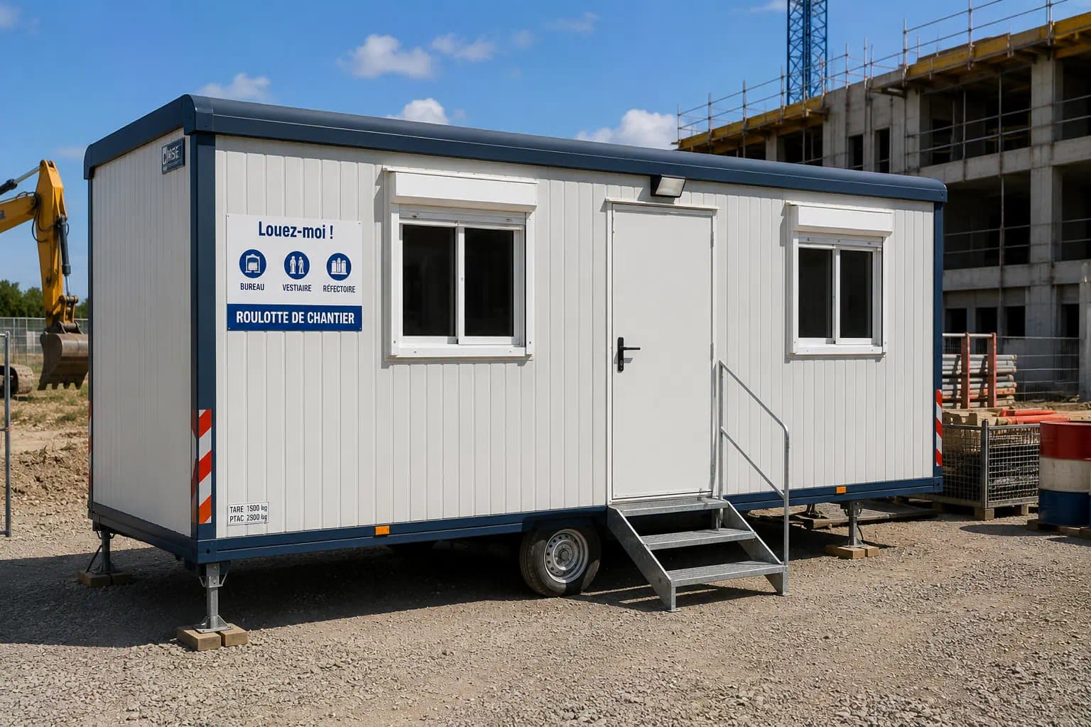Location de matériel de base de vie pour professionnels du BTP