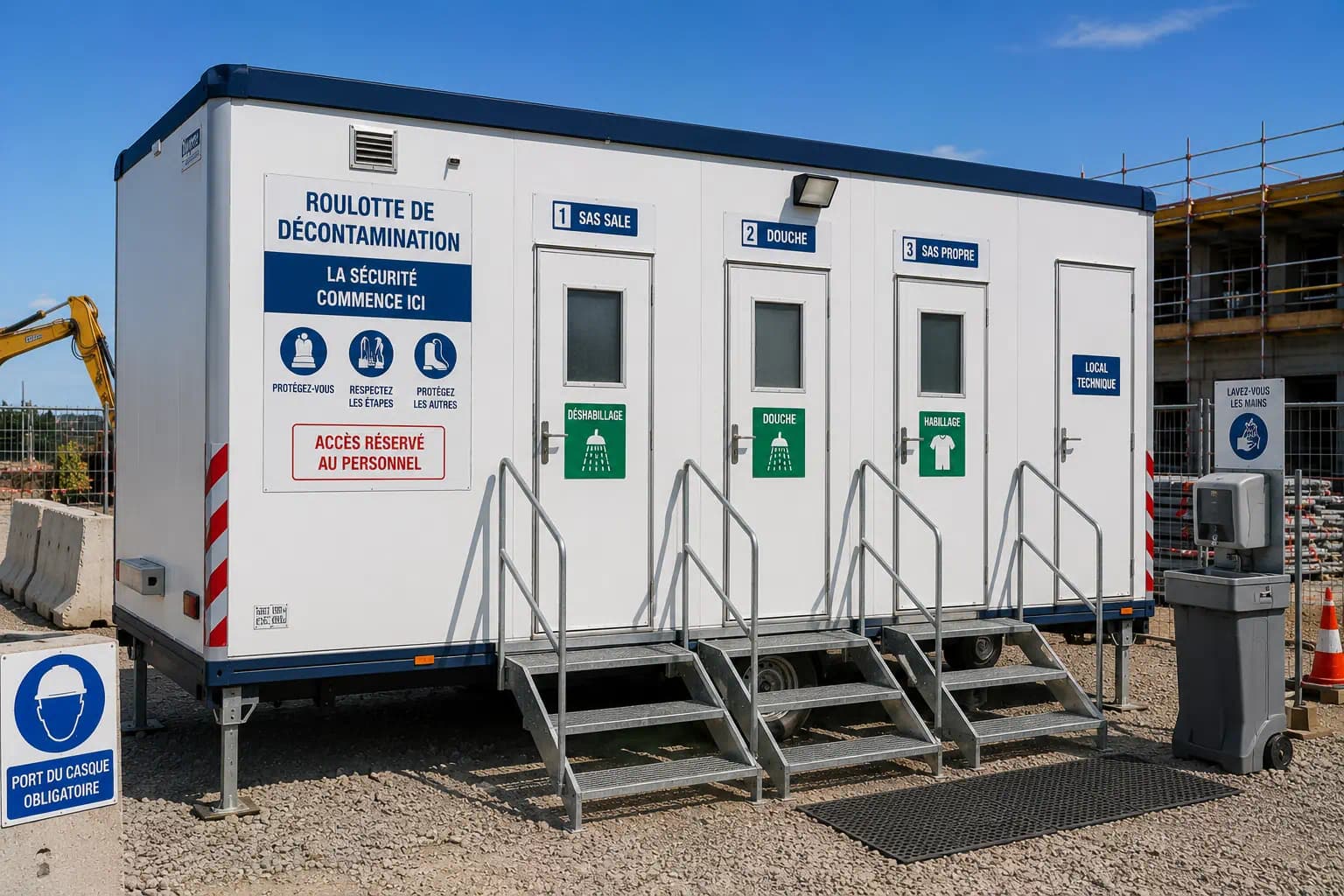 Location de matériel de base de vie pour professionnels du BTP